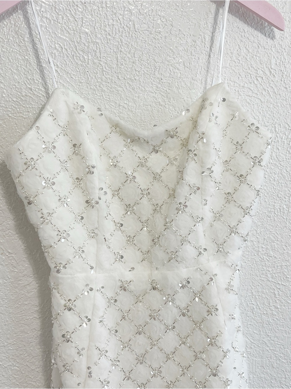 ELLIATT Lola Embellished Strapless Gown White Maxi Formal Size M NWT - Picture 7 of 14